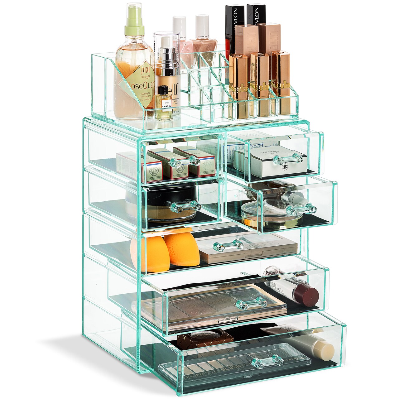 Sorbus Medium Makeup Organizer Set - (3 Large / 4 Small Drawers/Top Tray)